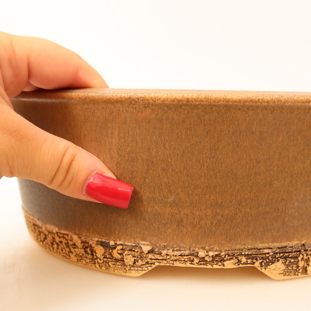 Keramik-Bonsai-Schale 24 x 24 x 8,5 cm, Farbe: braun