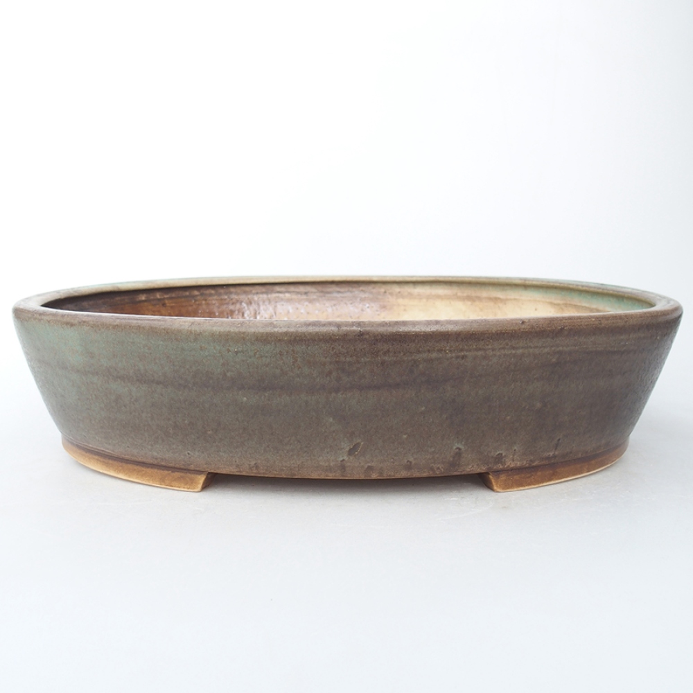 Keramik-Bonsaischale 28 x 24,5 x 6 cm, Farbe Grün
