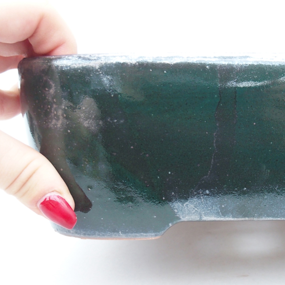 Bonsaischale aus Keramik 23 x 17 x 7,5 cm, grün