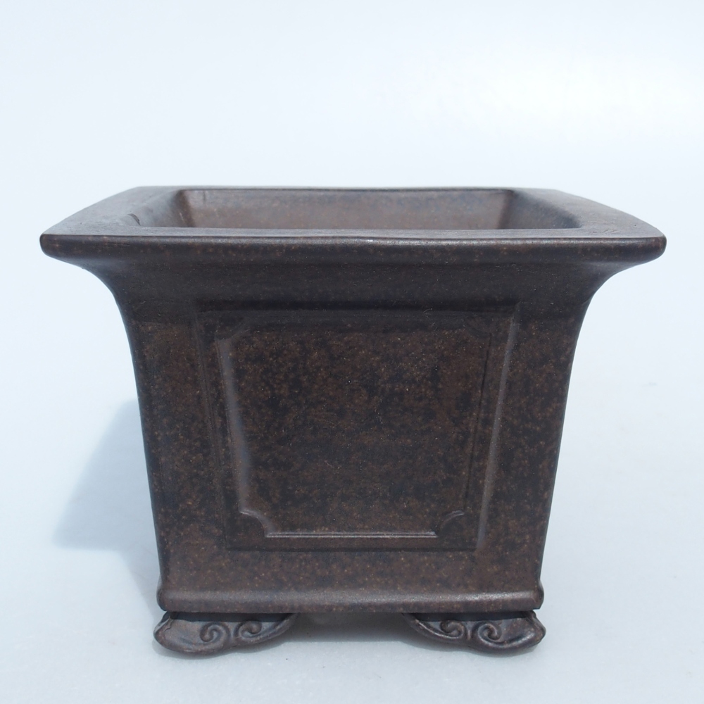 Schale 11,5 x 11,5 x 9 cm braun ocker