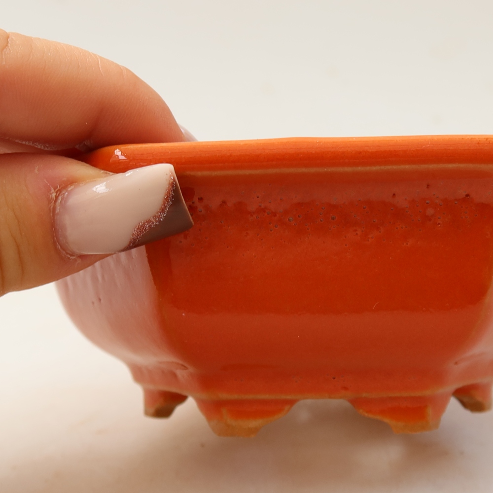 Bonsaischale aus Keramik 12 x 10,5 x 4,5 cm, orange