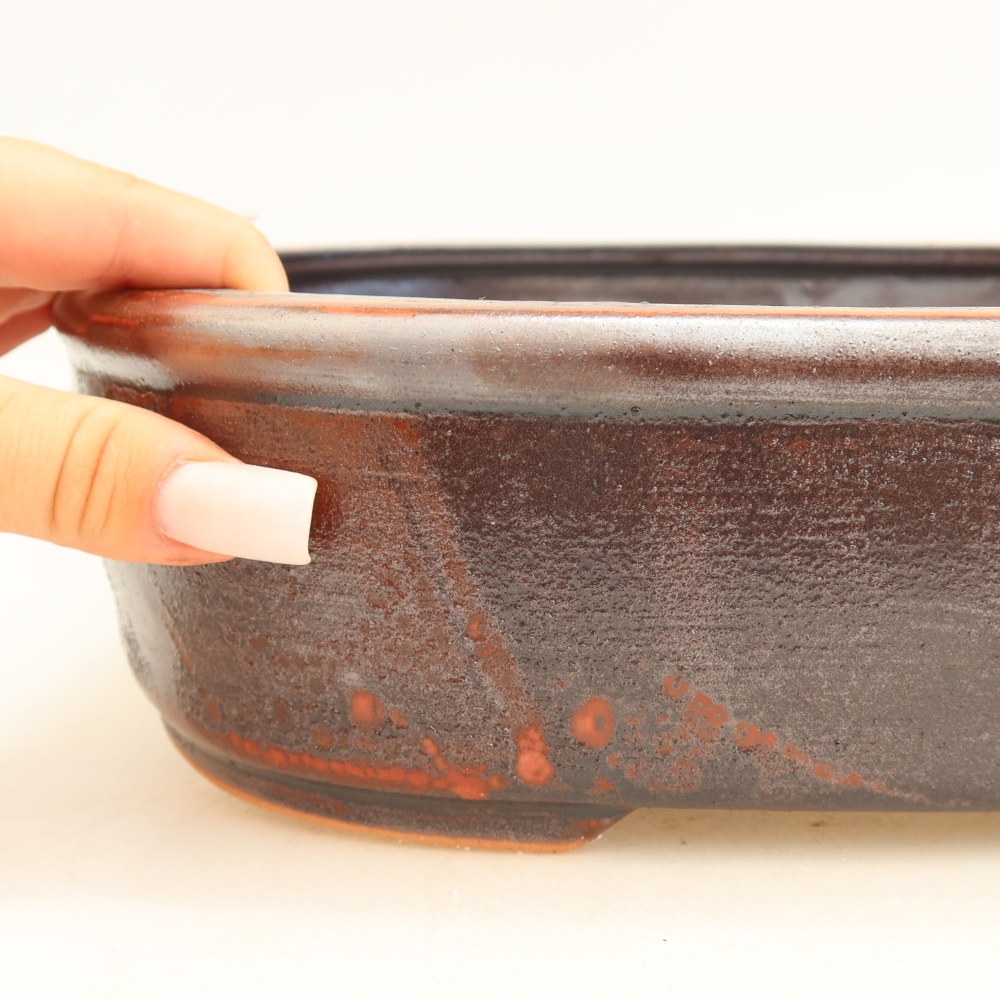 Keramik-Bonsai-Schale 31,5 x 24 x 8 cm, Farbe: metallisch-rot