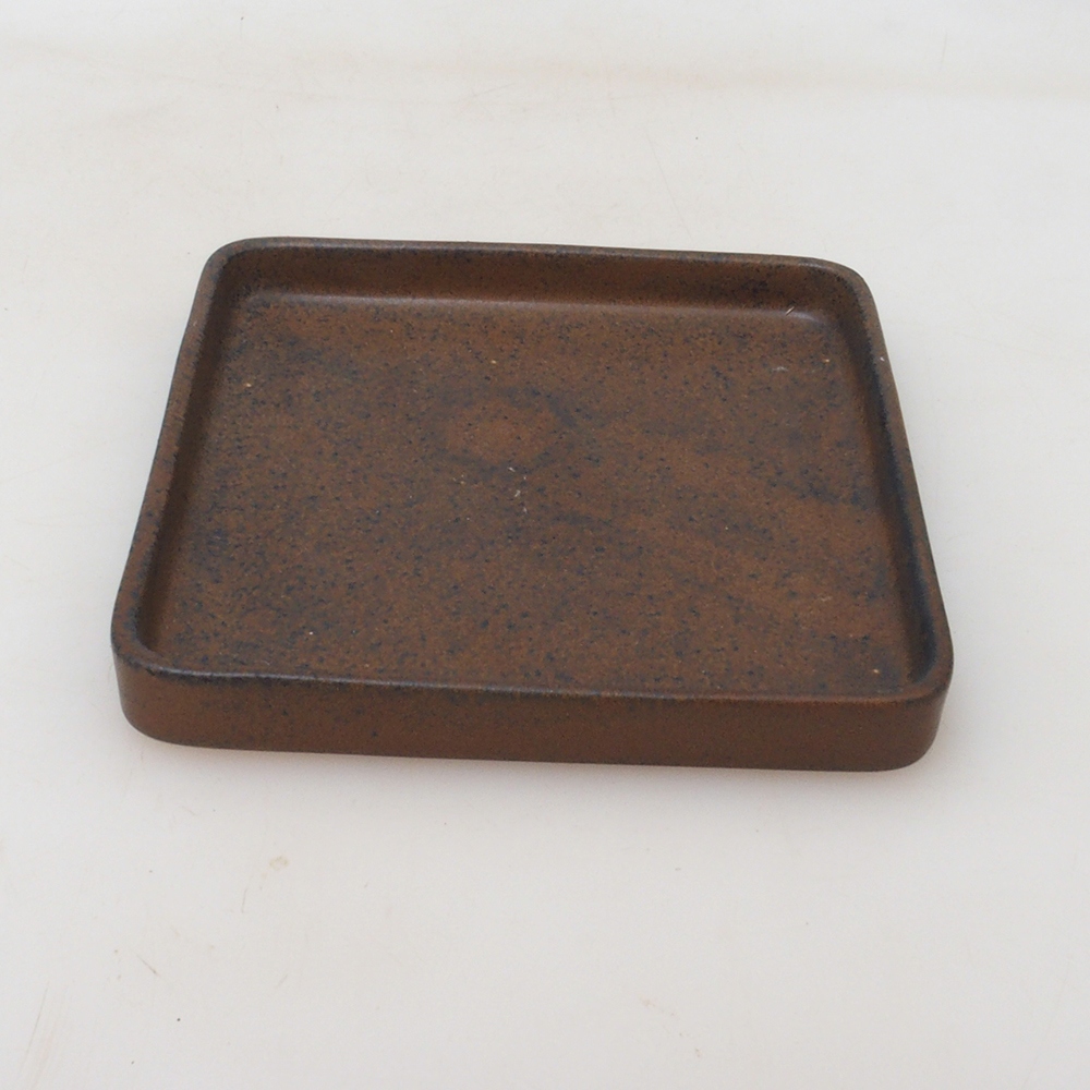 Bonsai-Schale quadratisch 13,5 x 13,5 x 1,5 cm – braun
