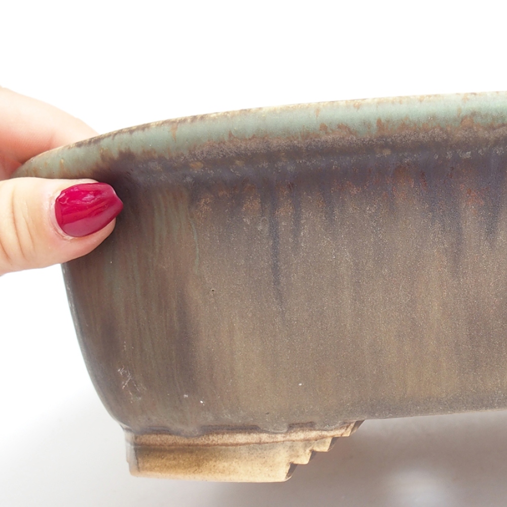 Bonsaischale aus Keramik  25 x 21 x 7,5  cm, Farbe blau