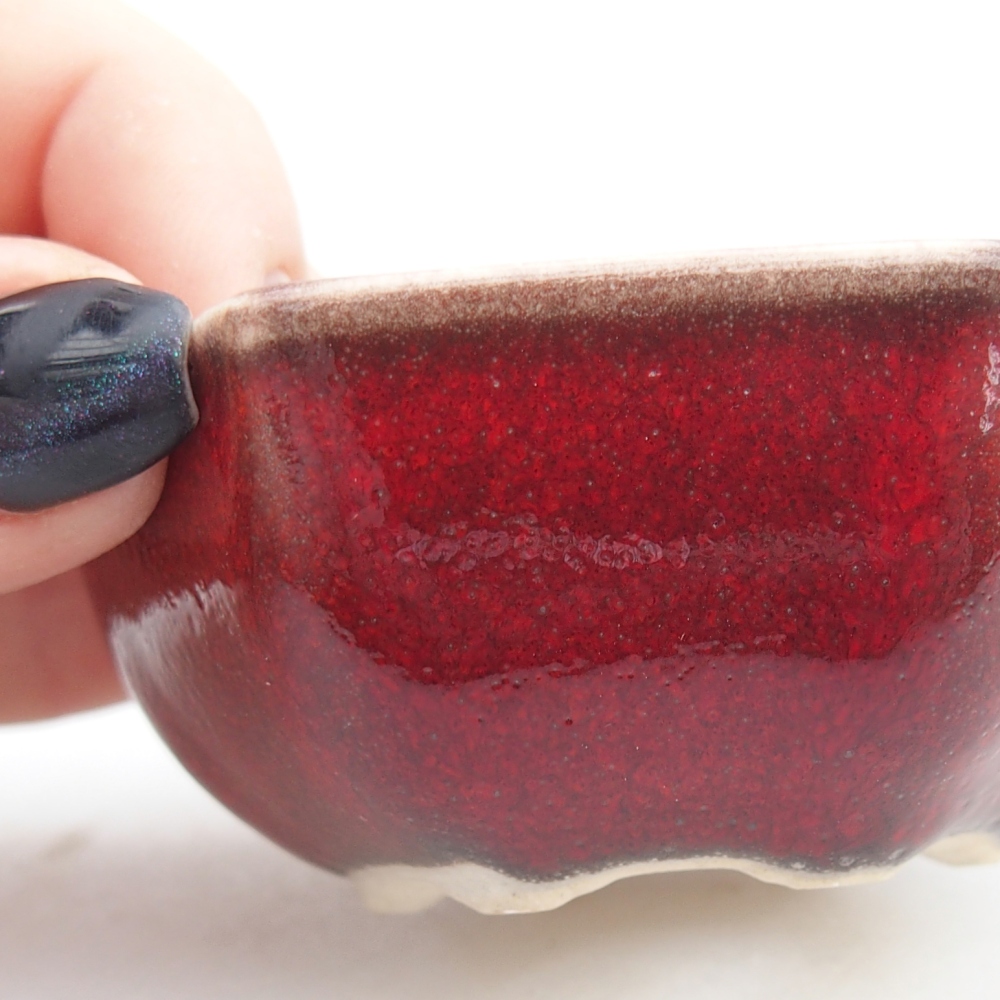 Mini-Bonsaischale 7 x 6 x 3 cm, Farbe rot