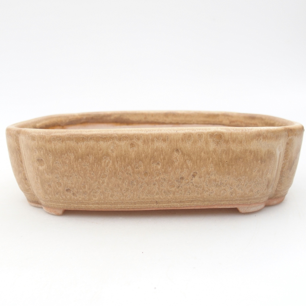 Bonsaischale aus Keramik 15,5 x 11,5 x 4 cm, Farbe beige