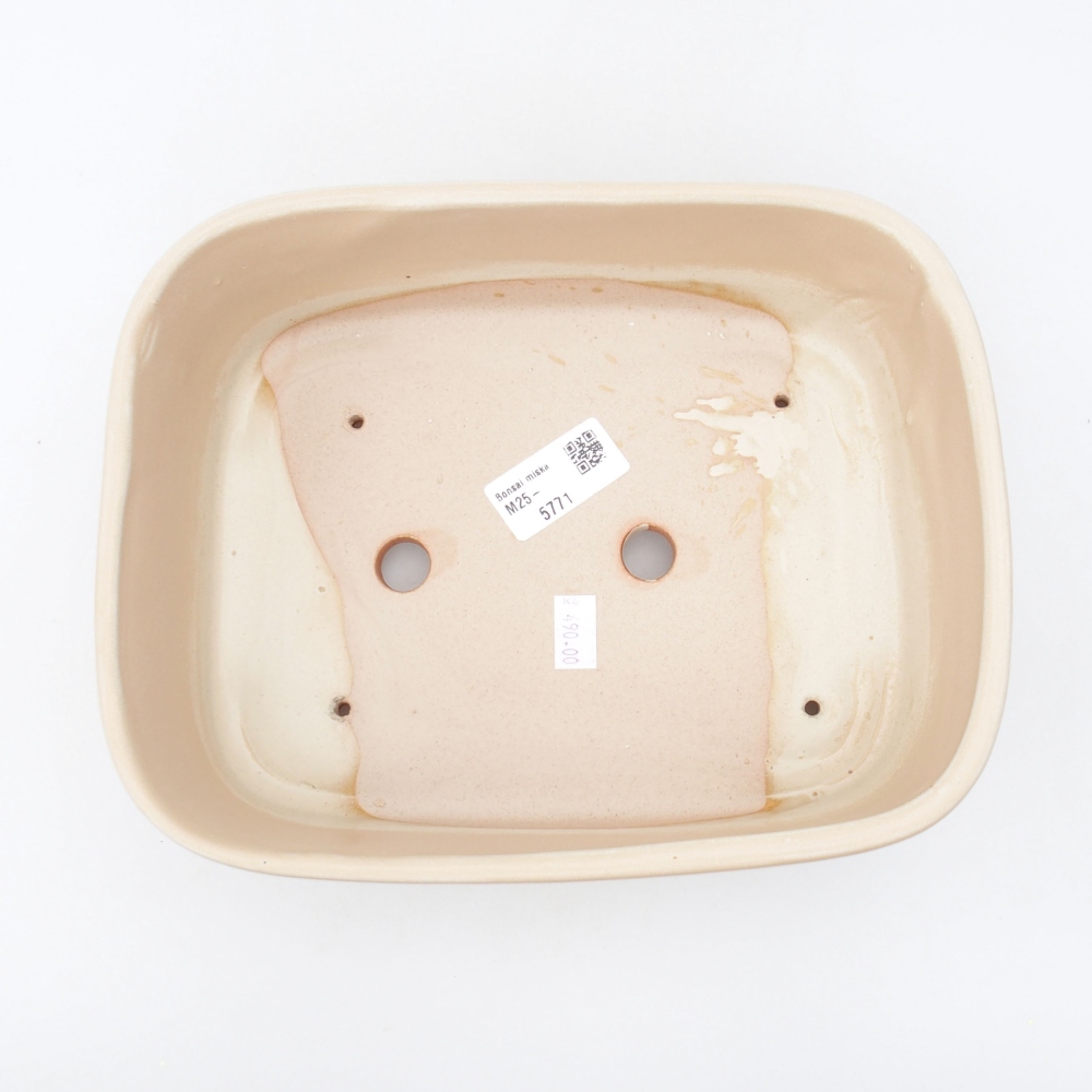 Keramik-Bonsaischale 23 x 18 x 7,5 cm, Farbe beige