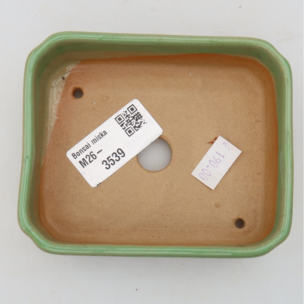 Keramik-Bonsai-Schale, 10,5 × 9 × 3 cm, Farbe: grün