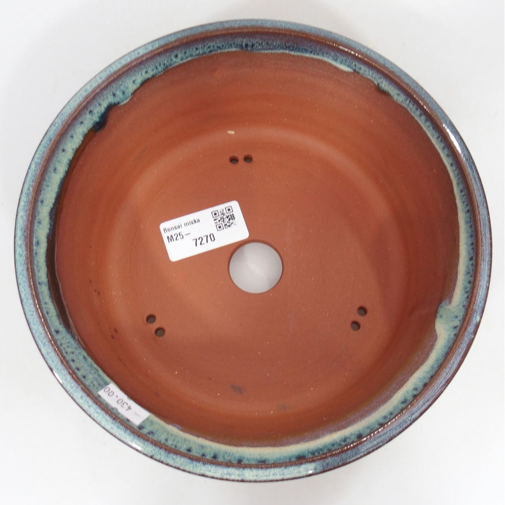 Bonsaischale aus Keramik 20 x 20 x 7 cm, blau-grün