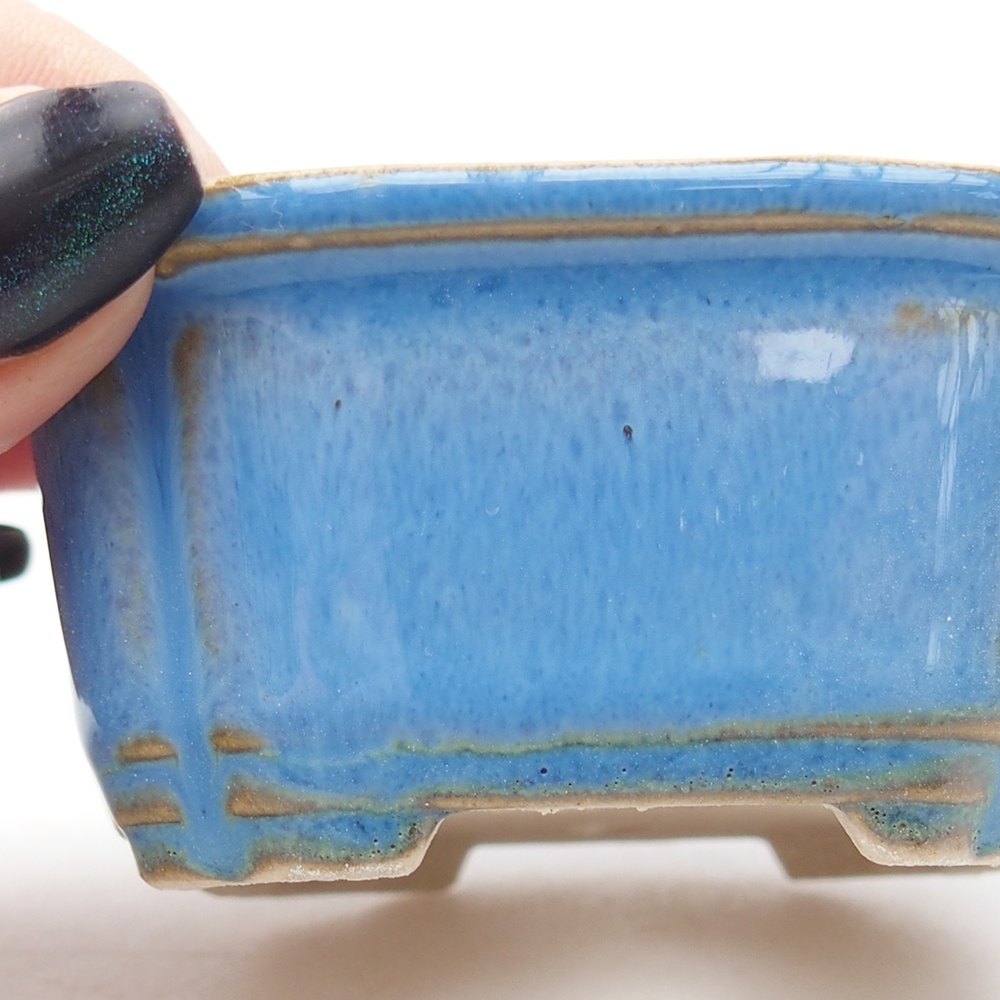 Mini-Bonsaischale 7,5 x 7 x 3 cm, Farbe blau
