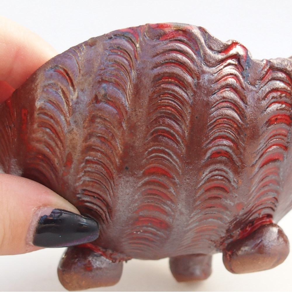 Keramische Muschel 10 x 10 x 8 cm , Farbe braun