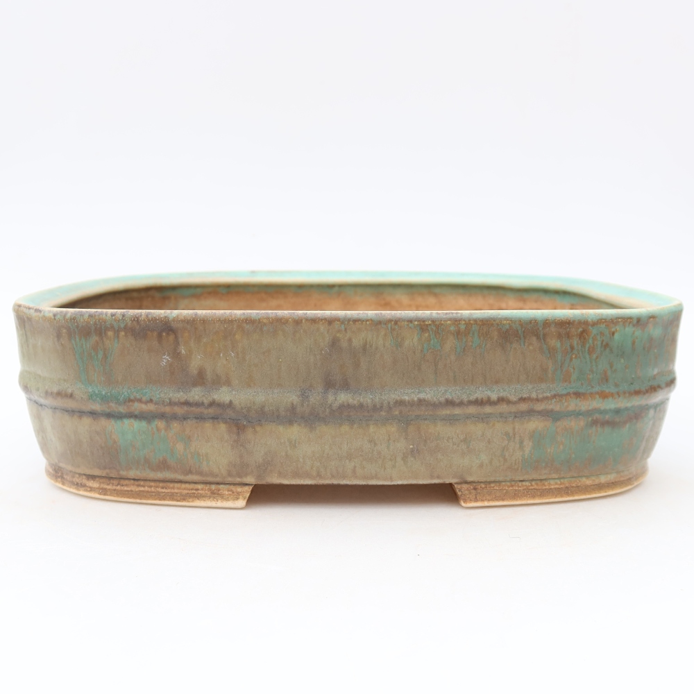 Keramik-Bonsai-Schale 24,5 x 20,5 x 6,5 cm, Farbe: grün