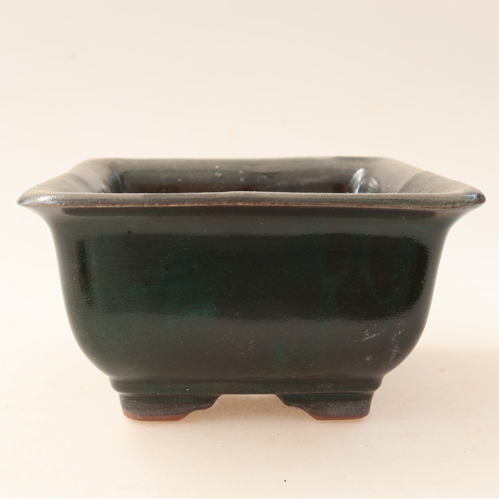 Keramik-Bonsai-Schale 9,5 x 9,5 x 5,5 cm, Farbe: grün