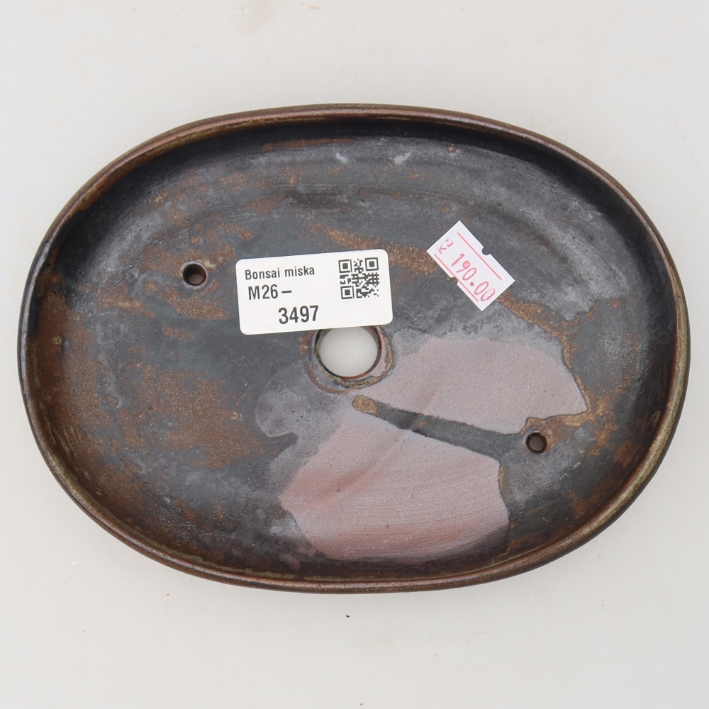 Keramik-Bonsai-Schale 17 x 12 x 2,5 cm, Farbe: braun