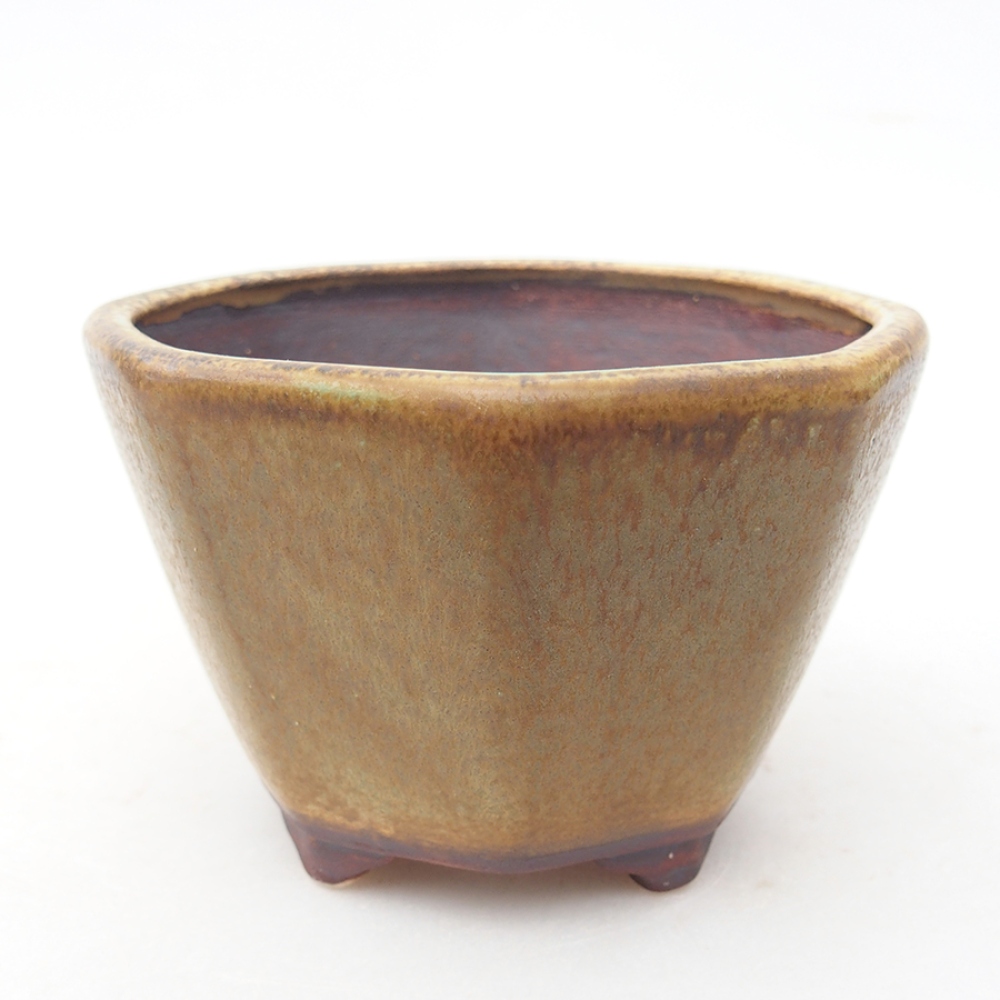 Bonsaischale aus Keramik 8,5 x 8,5 x 6 cm, Farbe Grün