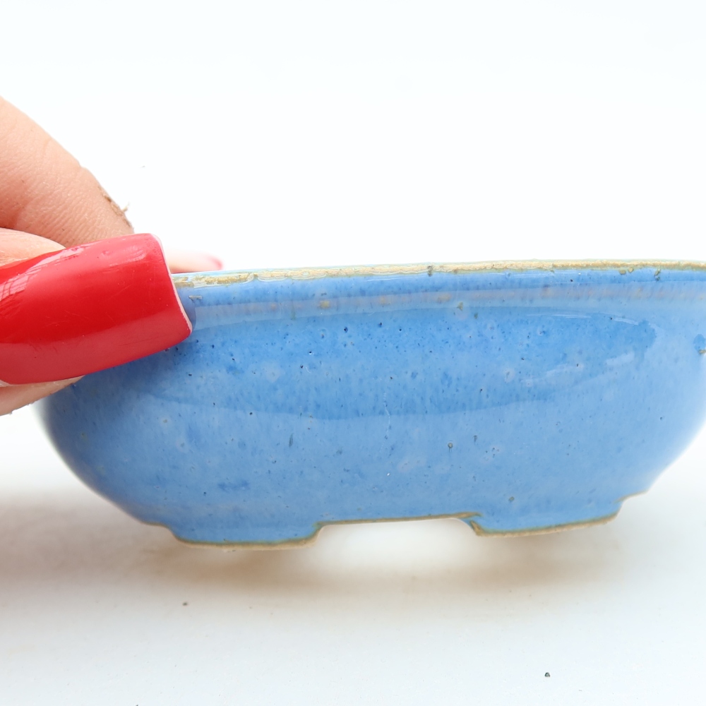 Keramik-Bonsai-Schale 8 x 6,5 x 3 cm, Farbe: Blau