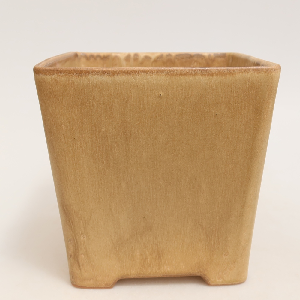 Bonsaischale aus Keramik 13 x 13 x 13,5 cm, Farbe beige