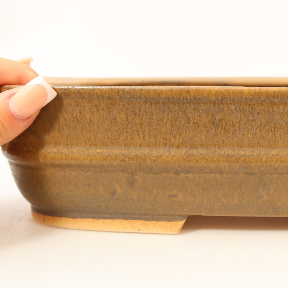 Bonsaischale aus Keramik 29,5 x 25 x 7 cm, braun