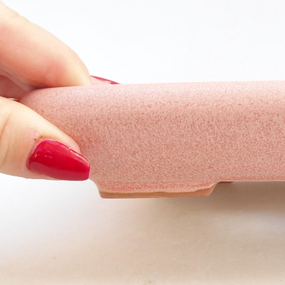 Bonsaischale aus Keramik 16,5 x 13,5 x 3,5 cm, rosa