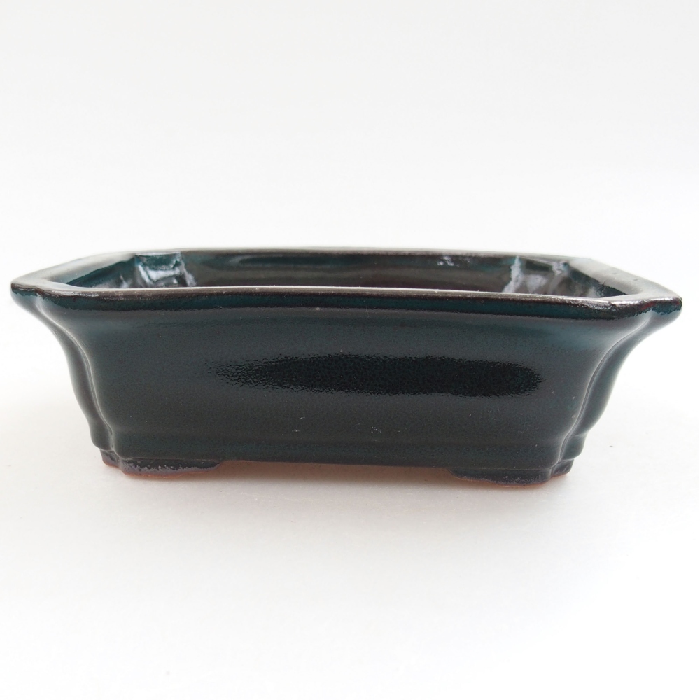 Keramik-Bonsaischale 13 x 10,5 x 4 cm, Farbe Grün
