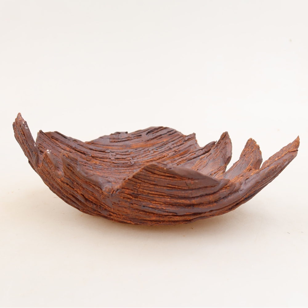 Keramikschale  19 x 14 x 7 cm, Farbe: braun