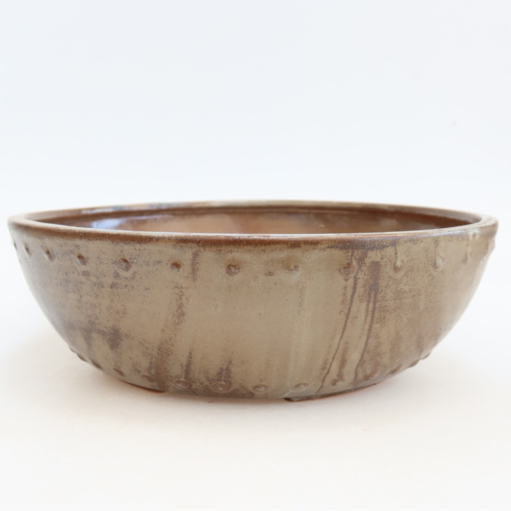 Bonsaischale aus Keramik 24,5 x 24,5 x 7,5 cm, braun