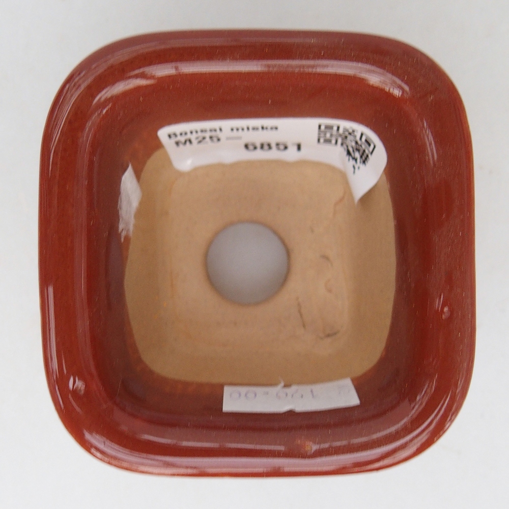 Bonsaischale aus Keramik 6,5 x 6,5 x 4,5 cm, braun