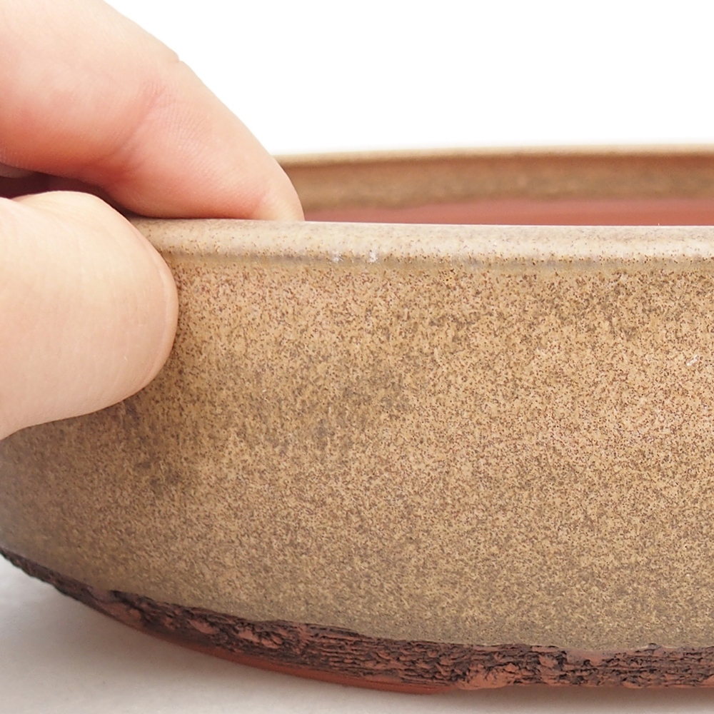 Bonsaischale aus Keramik 24,5 x 24,5 x 6 cm, braun