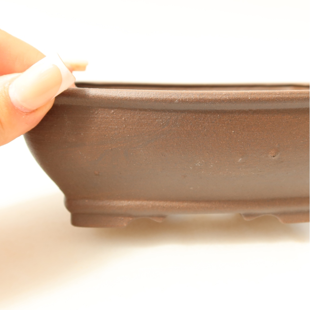 Keramik-Bonsai-Schale, 15 x 13,5 x 5,5 cm, Farbe: braun