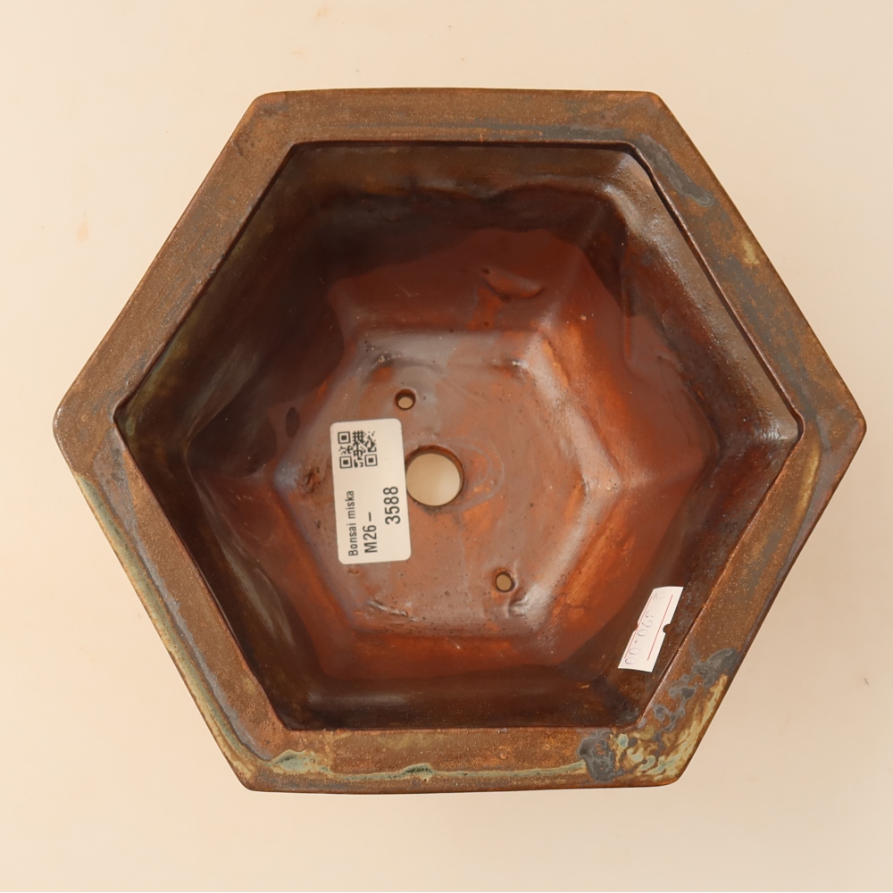 Bonsaischale aus Keramik 18,5 x 16,5 x 9 cm, braun