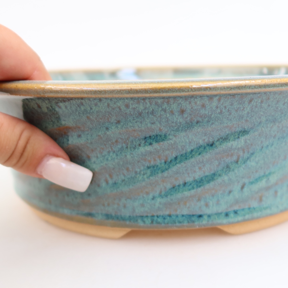 Bonsaischale aus Keramik 25 x 25 x 7,5 cm, Farbe blau
