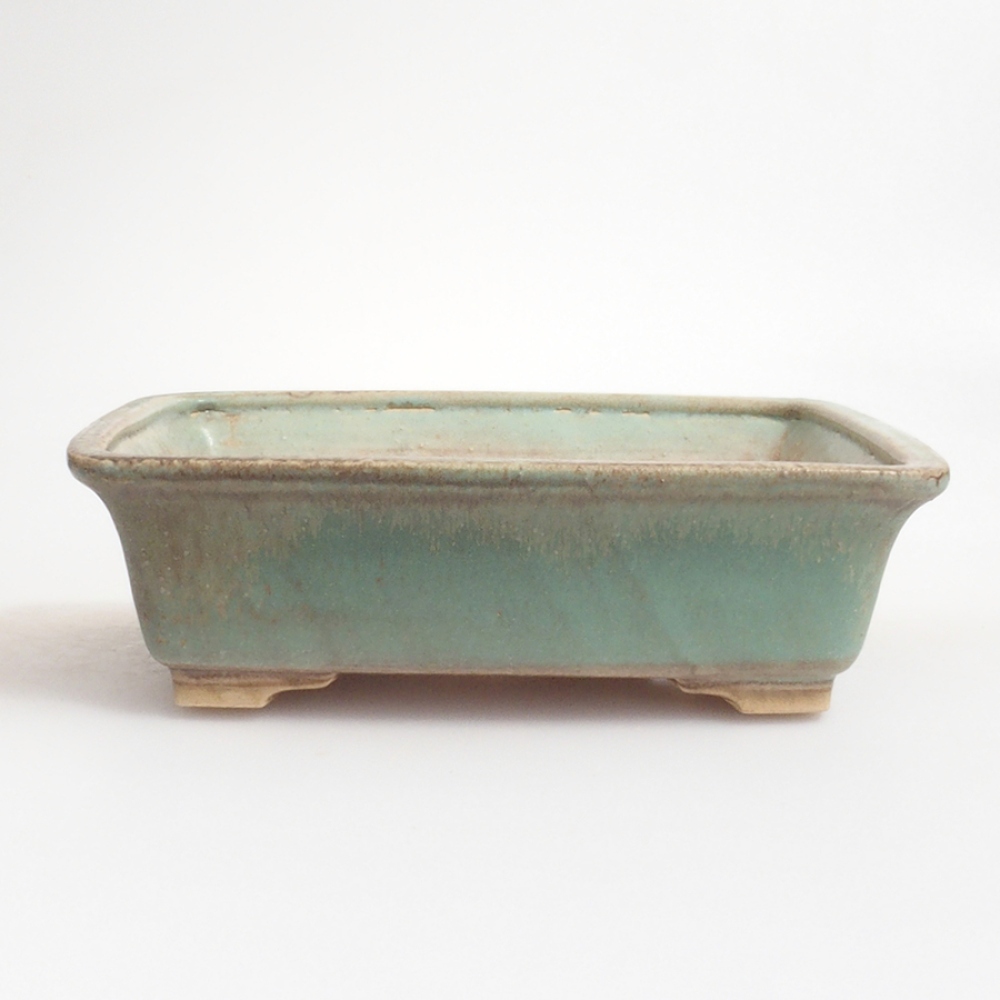 Bonsaischale aus Keramik 17,5 x 14 x 5 cm, Farbe Grün