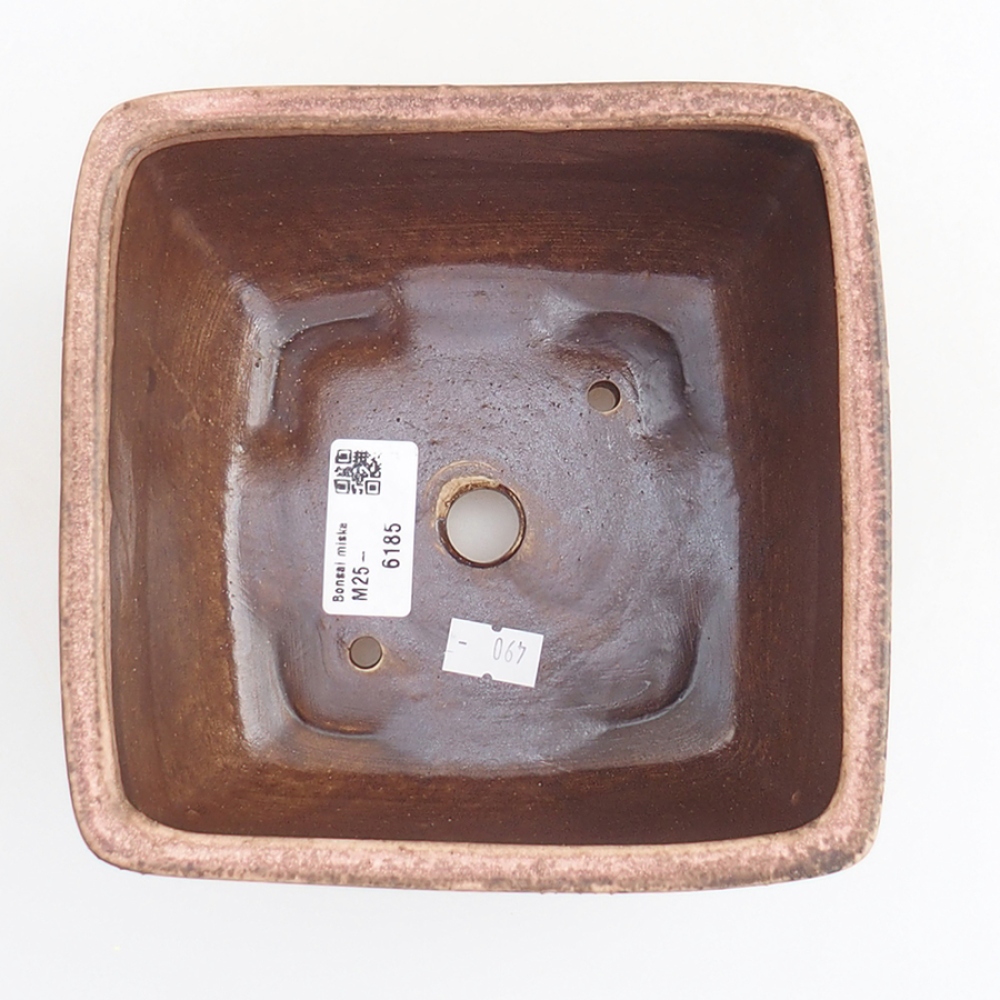 Bonsaischale aus Keramik 16 x 16 x 9 cm,  Farbe rosa