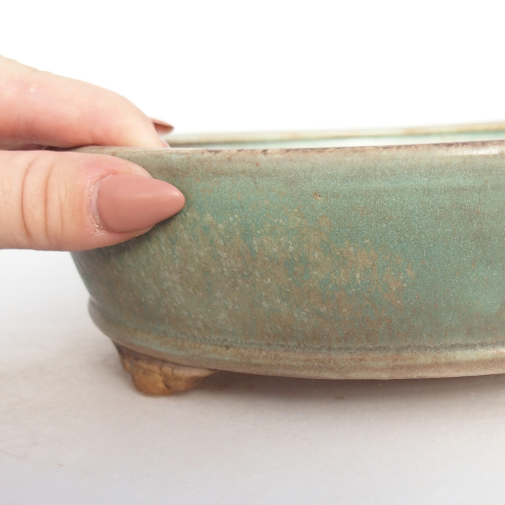 Bonsaischale aus Keramik 21 x 21 x 6 cm, grün