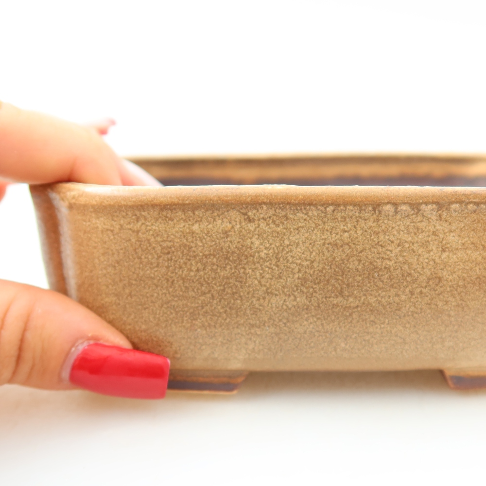 Keramik-Bonsai-Schale, 13,5 x 12 x 4 cm, Farbe: Beige