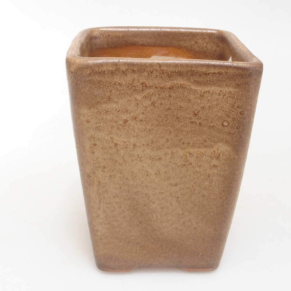 Keramik-Bonsaischale 8,5 x 8,5 x 11 cm, Farbe braun