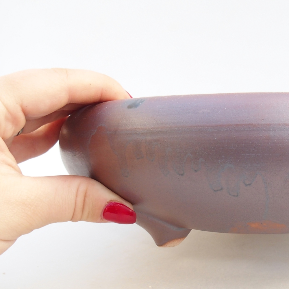 Bonsaischale aus Keramik 21 x 21 x 7,5 cm, metallfarben