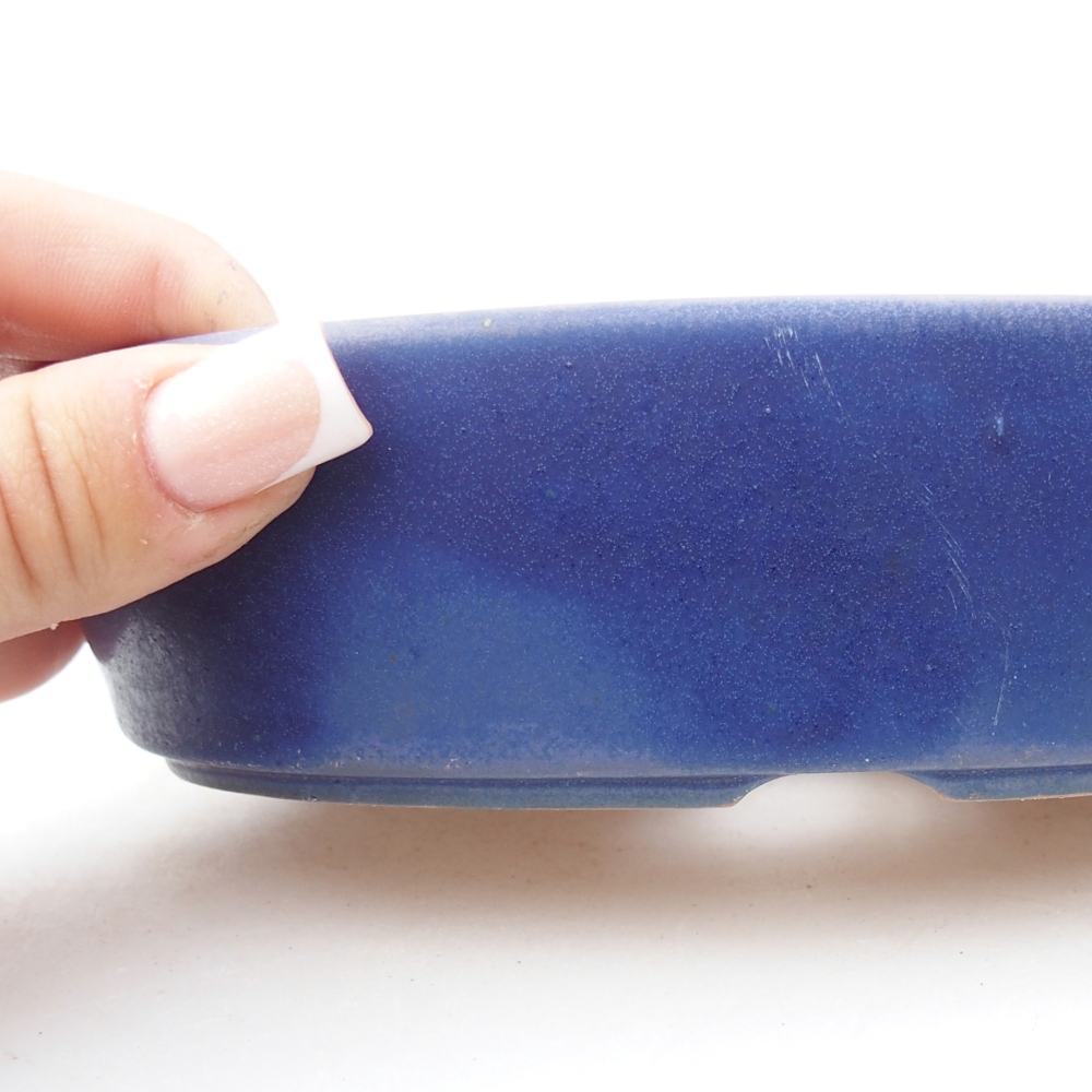 Bonsaischale aus Keramik 16,5 x 11,5 x 4,5 cm, Farbe blau