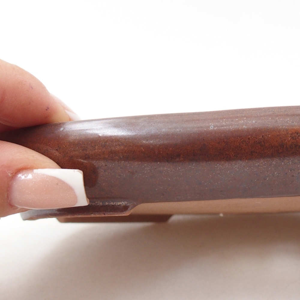Bonsaischale aus Keramik 17 x 12,5 x 2 cm, braun