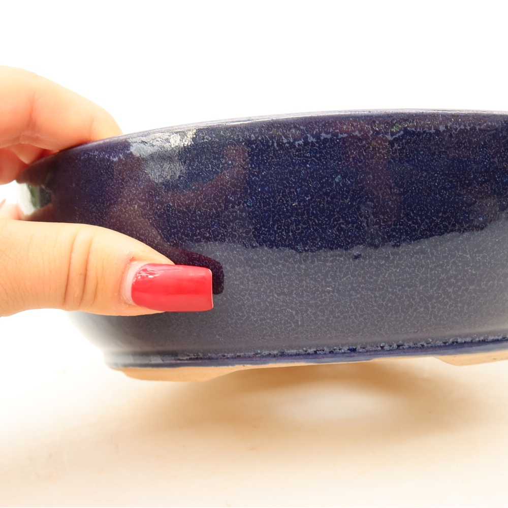 Bonsaischale aus Keramik 19 x 19 x 6 cm, Farbe blau