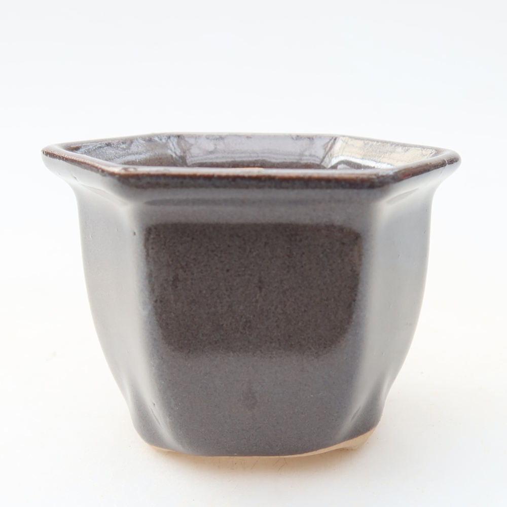 Keramik-Bonsai-Schale, 7 x 6,5 x 5 cm, Farbe: grau