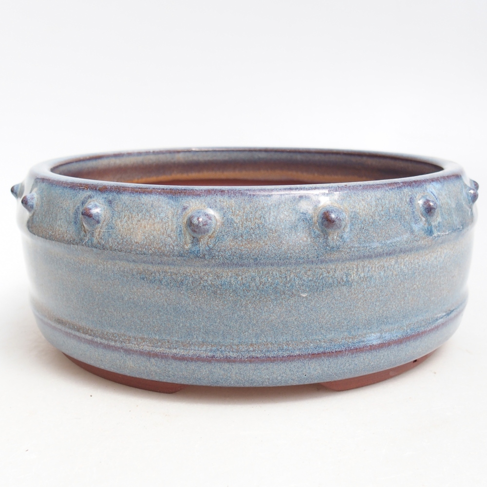 Bonsaischale aus Keramik 17 x 17 x 7 cm, Farbe blau