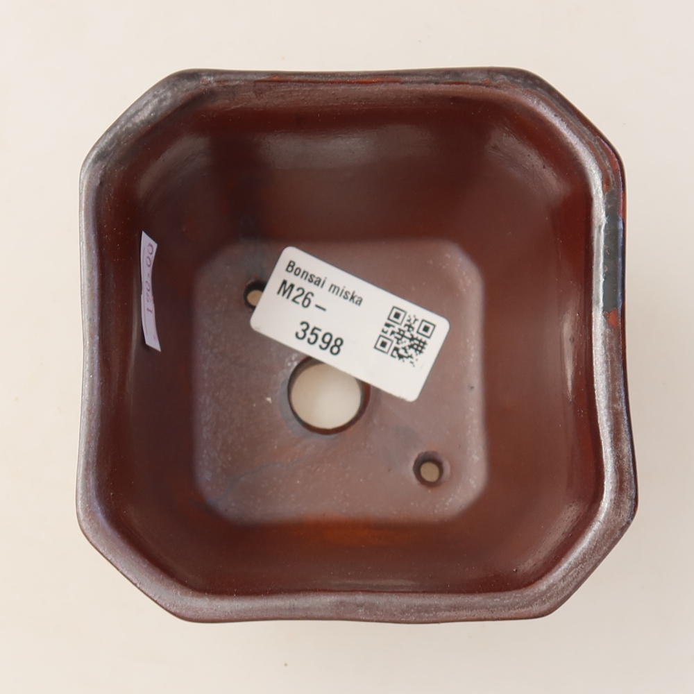 Keramik-Bonsai-Schale 10 x 10 x 6,5 cm, Farbe: braun