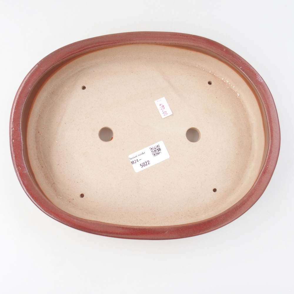 Keramik-Bonsaischale 25,5 x 22 x 8 cm, Farbe Burgunder
