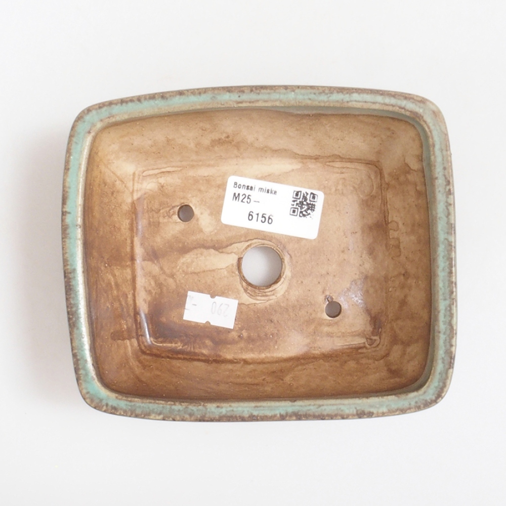 Bonsaischale aus Keramik 14 x 12 x 5 cm, Farbe Grün