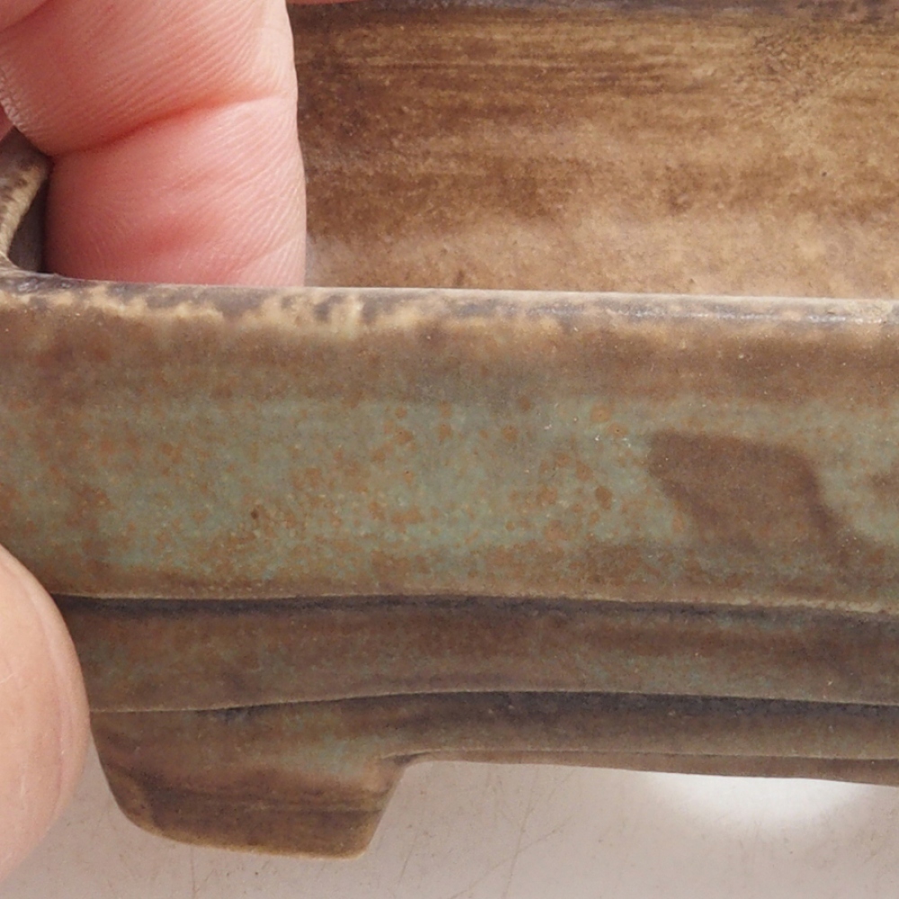 Bonsaischale aus Keramik 9 x 7,5 x 3,5 cm, Farbe Grün