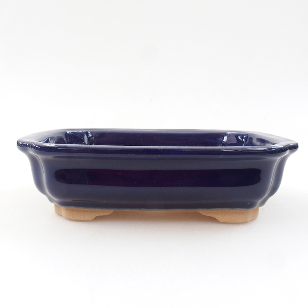 Keramik-Bonsaischale 14 x 11 x 4 cm, Farbe blau