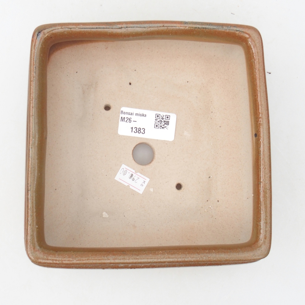 Bonsaischale aus Keramik 15,5 x 15,5 x 6 cm, braun