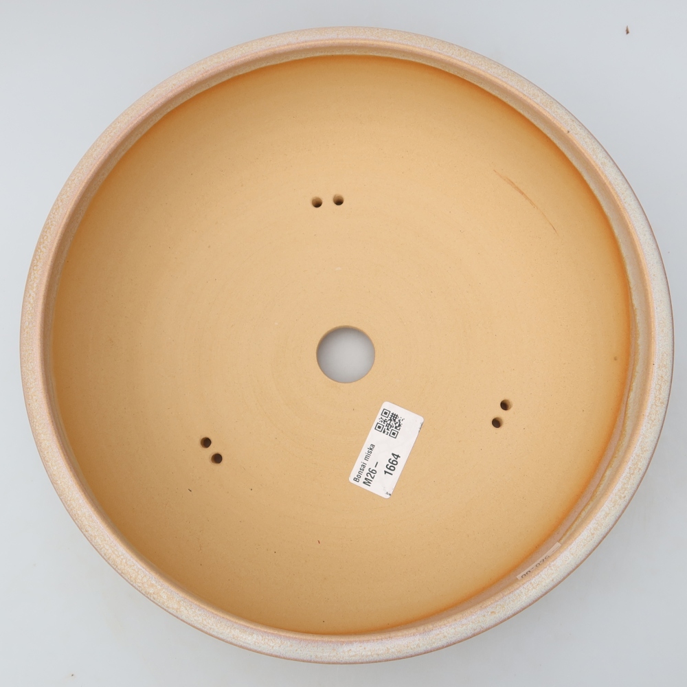 Keramik-Bonsai-Schale, 25,5 x 25,5 x 7,5 cm, Farbe: Beige