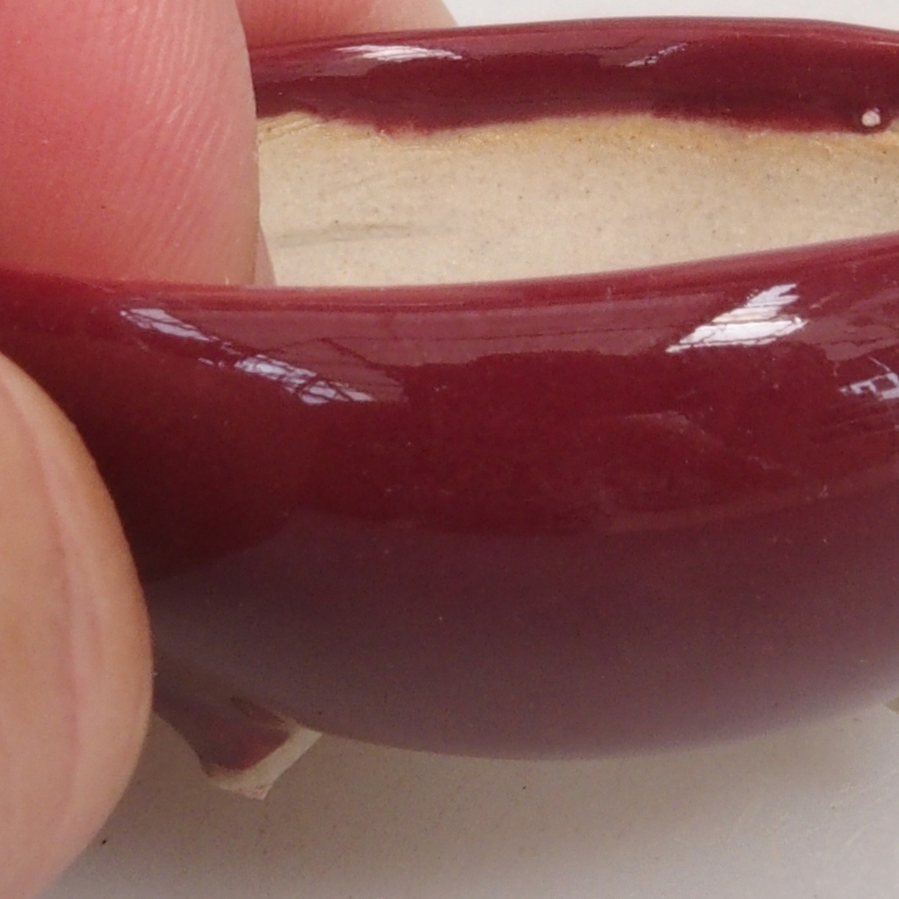 Mini-Bonsaischale 5 x 5 x 2 cm, Farbe Burgunder